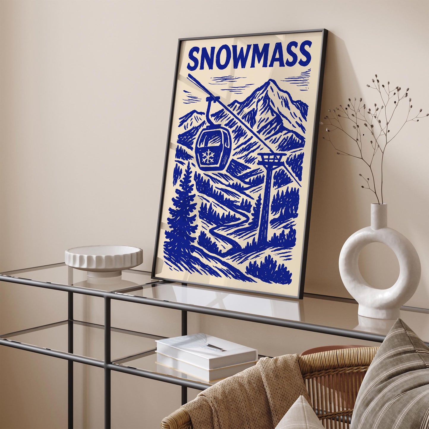 Snowmass Blue Travel Poster
