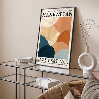 Manhattan Harlem Jazz Poster - Music Night Wall Art