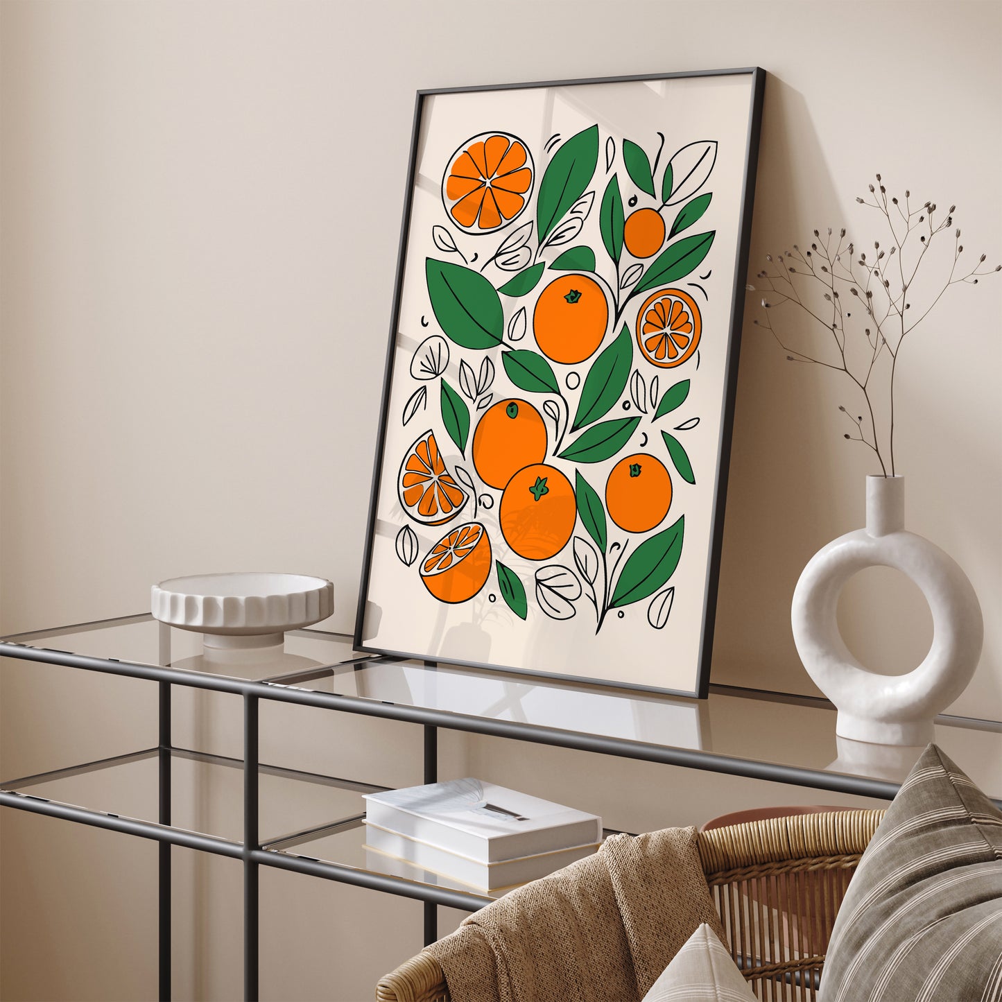 Oranges Minimalist Kitchen Poster