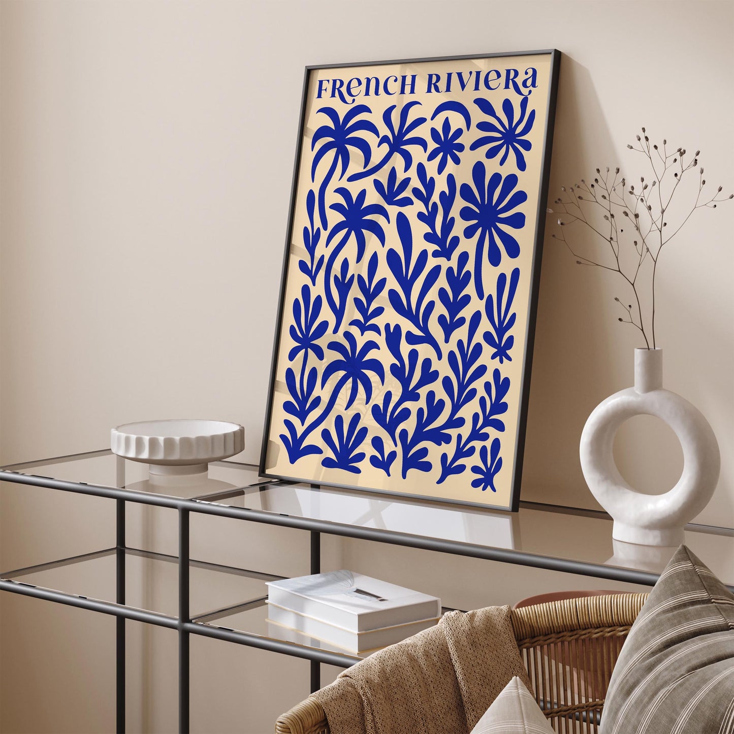 French Riviera Blue Coral Reefs Abstract Poster