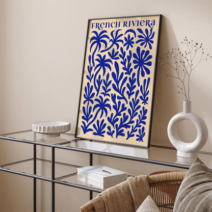 French Riviera Blue Coral Reefs Abstract Poster