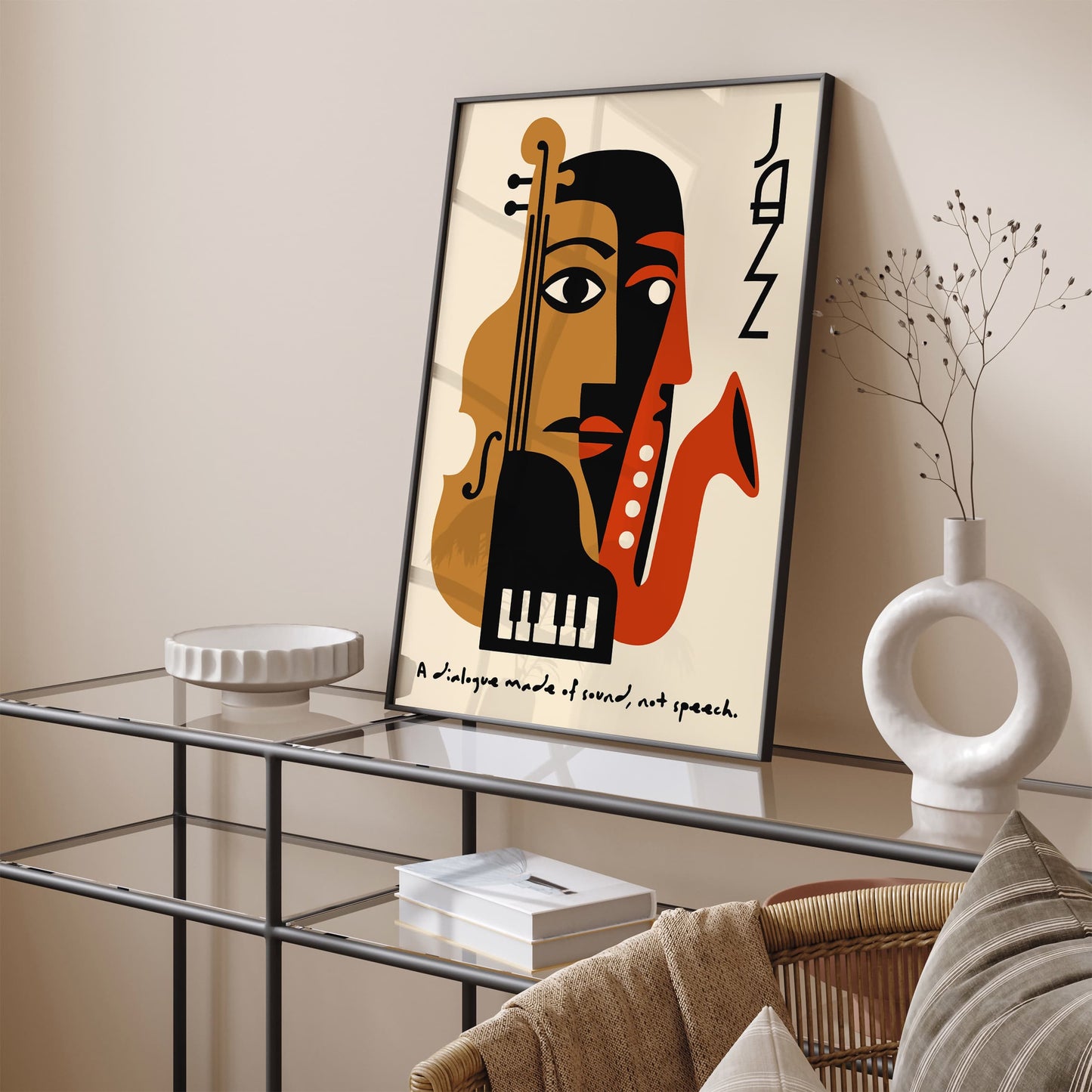 Jazz Music Poster - Cubist Abstract Wall Art