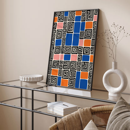 Trendy Mid-Century Abstract Art Print