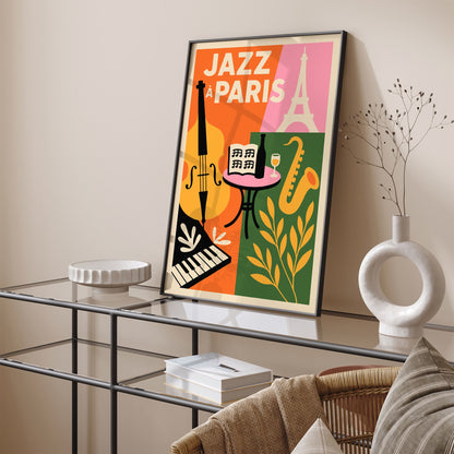 Jazz à Paris Poster - Colorful Music Wall Art