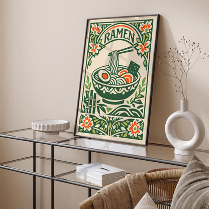 Bowl of Ramen Soup Poster - Japanese Kitchen Wall Art