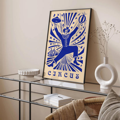 Indigo Blue Circus Vintage Festival Poster