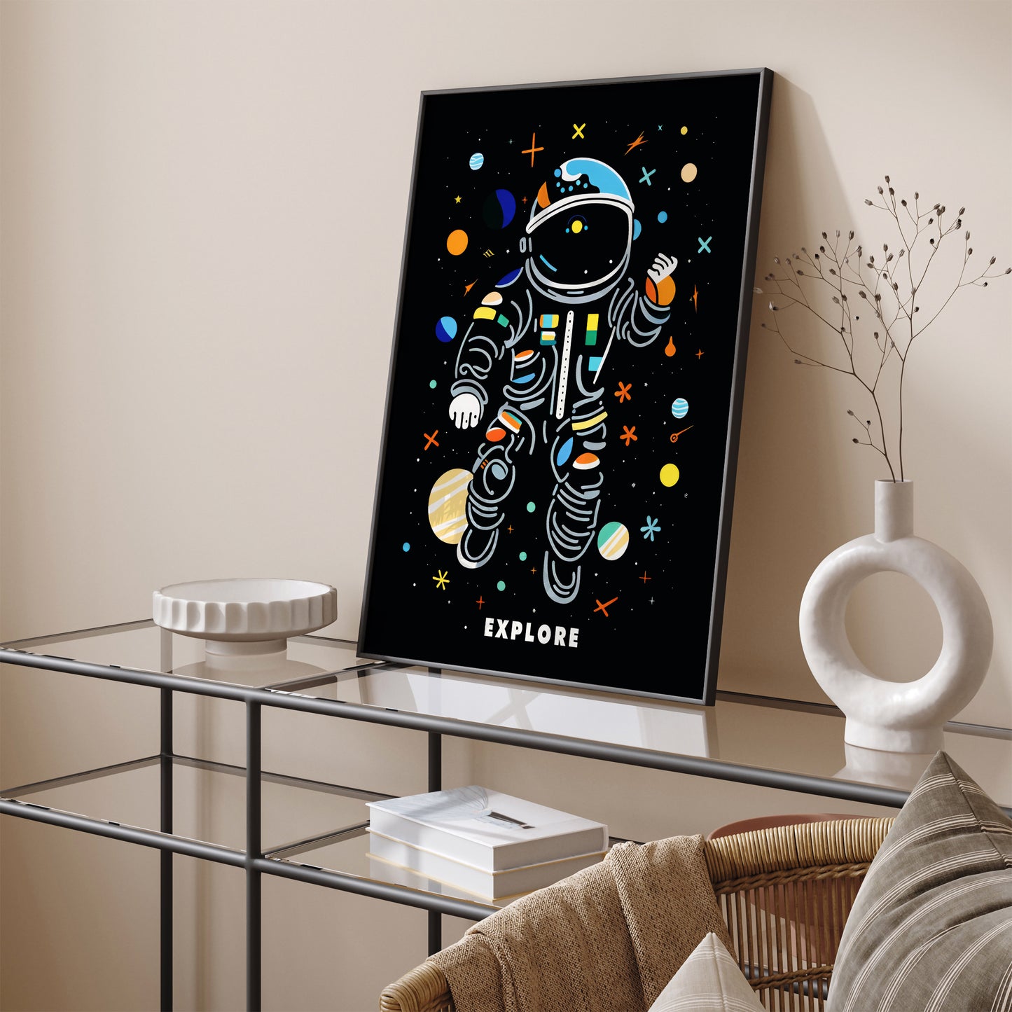 Explore - Colorful Space Wall Art