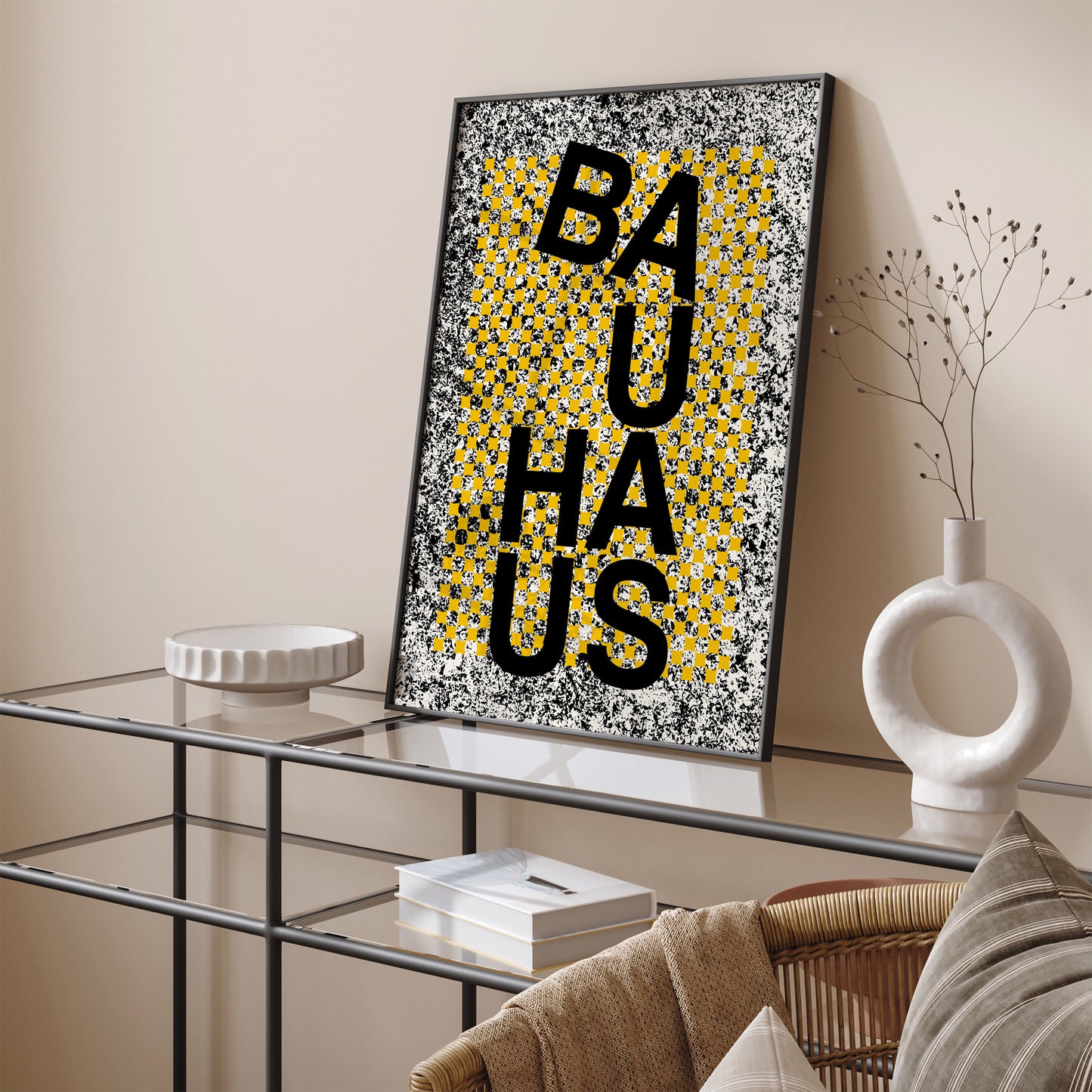 Bauhaus Retro Yellow Art Print