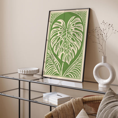 Monstera Leaf Green Poster