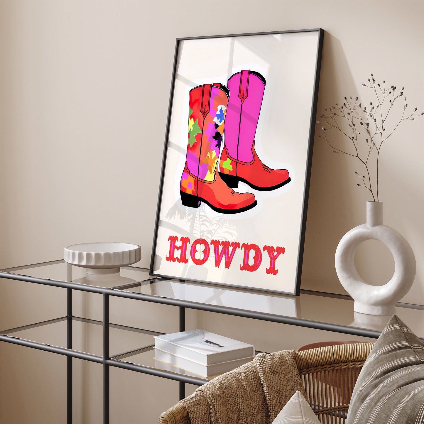 Horwy - Cute Cowgirl Pink Shoes Poster