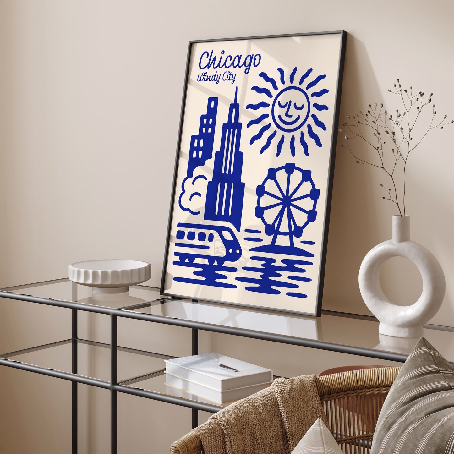Chicago Windy City Travel Modern Poster