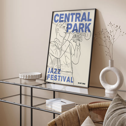 Central Park Jazz Festival Retro Poster