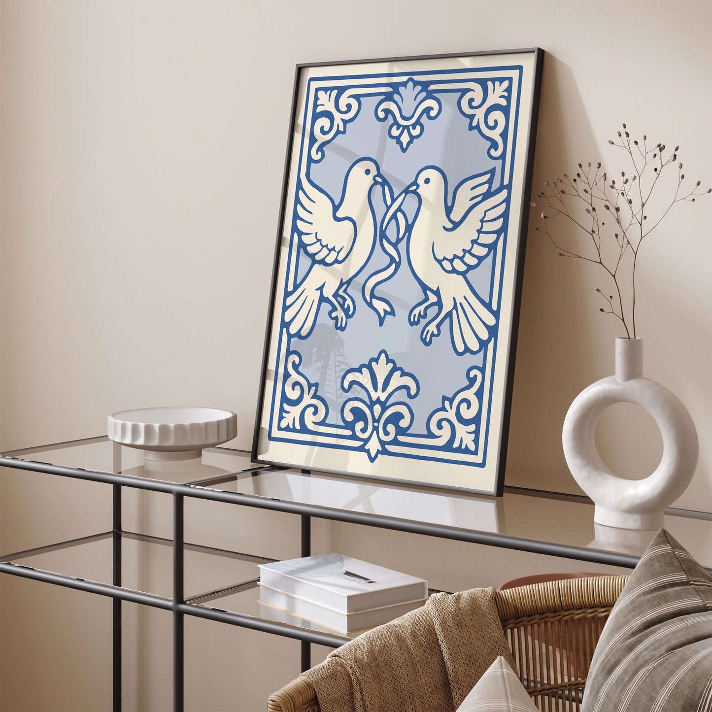 Rococo Love Doves Poster Print