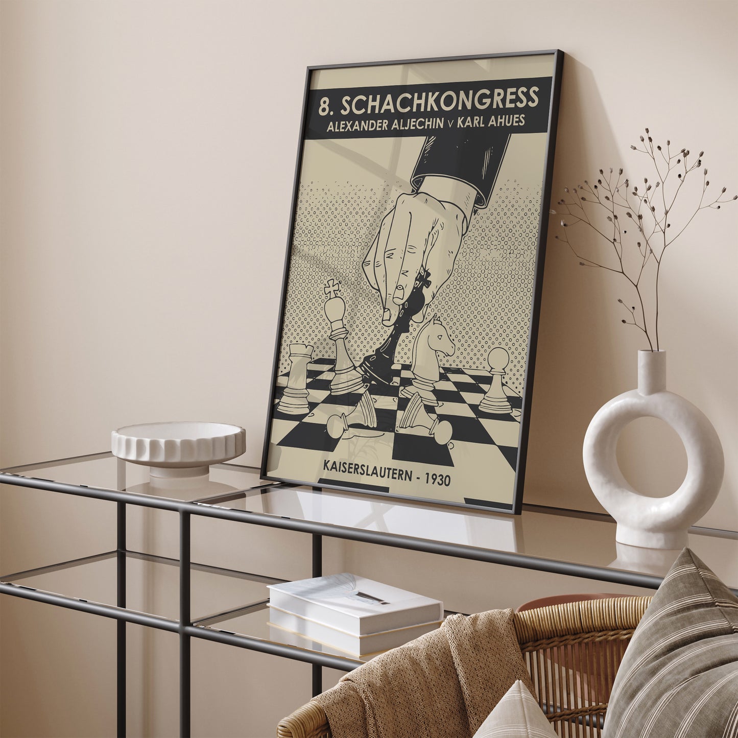 Vintage Chess Monochrome Poster