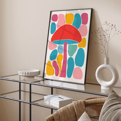 Colorful Mushrooms Kids Room Wall Art