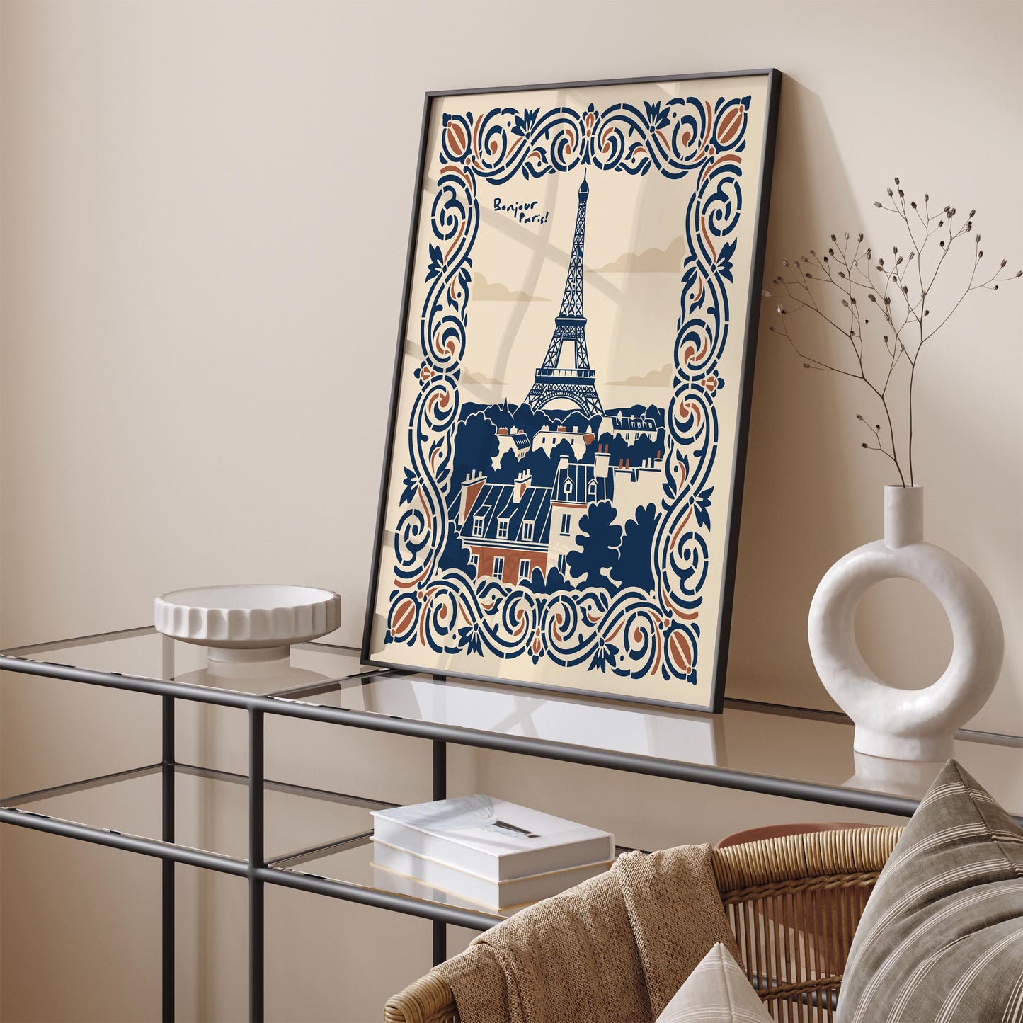Bonjour Paris Travel Poster