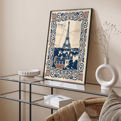 Bonjour Paris Travel Poster