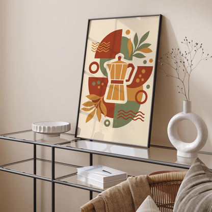 Moka Pot Coffee Art Poster