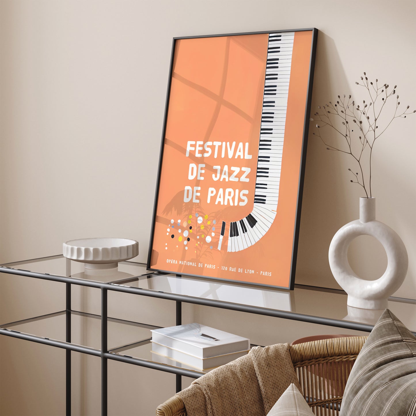 Paris Jazz Festival Orange Poster