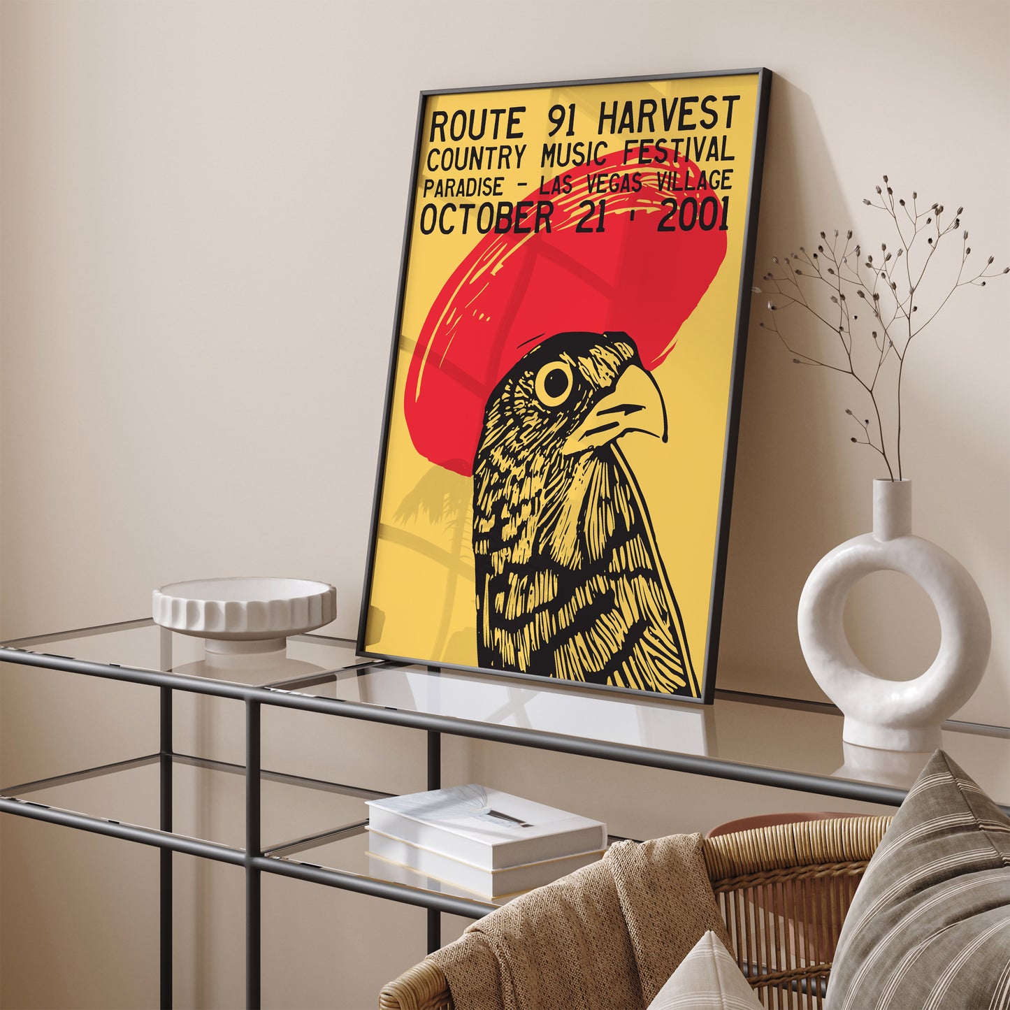 Country Music Festival Rooster Art Print