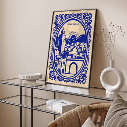 Blue Marrakesh Morocco Travel Poster