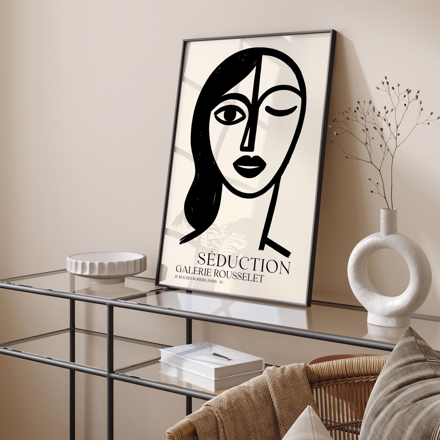 Seduction Black Ink Woman – French Chic Wall Art Print