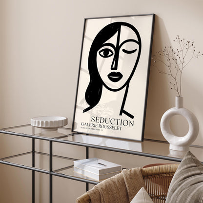 Seduction Black Ink Woman – French Chic Wall Art Print