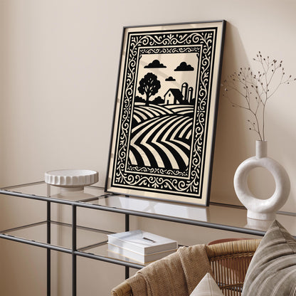 Iowa Landscape Geometric Poster