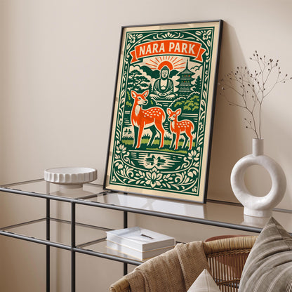Nara Park Japan Travel Poster