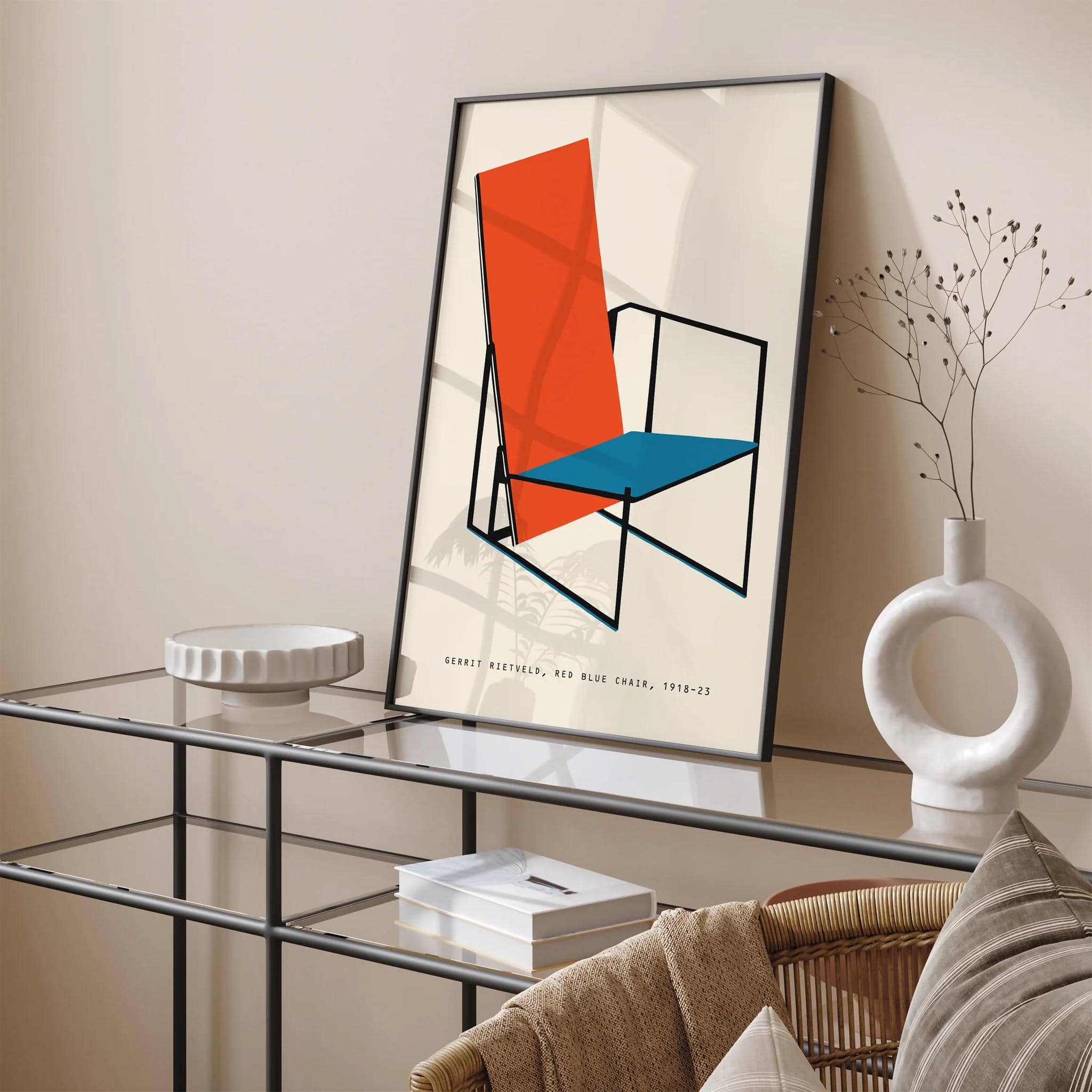 Gerrit Rietveld, Red Blue Chair Retro Art Print – HypeSheriff