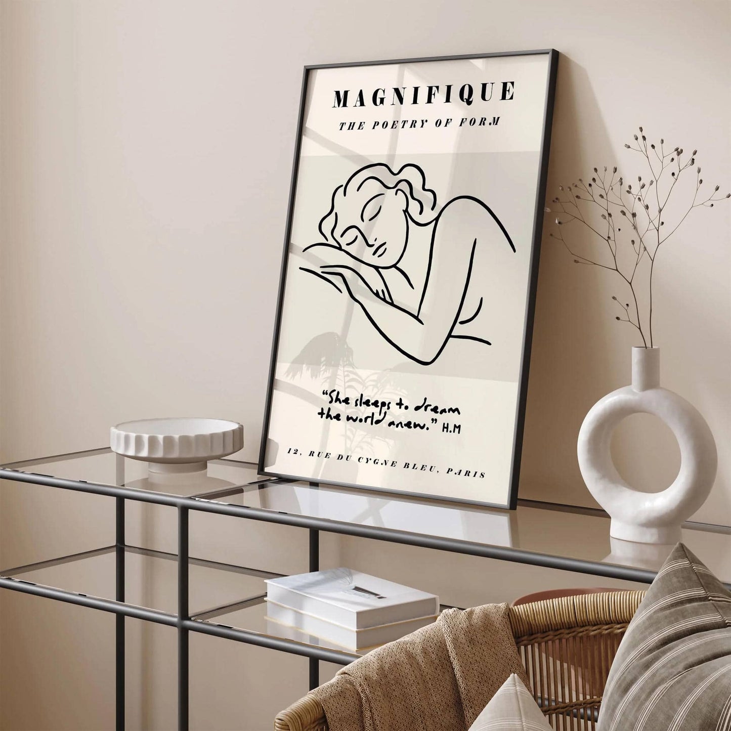 Sleeping Woman Line Art Print