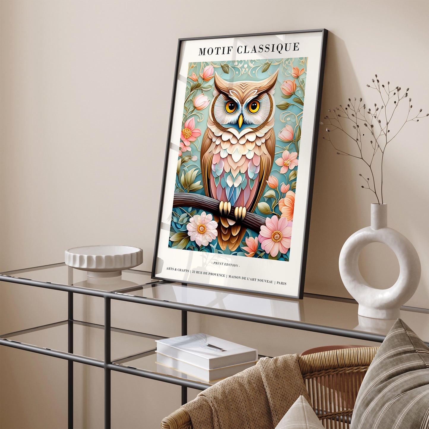 Cute Owl Pastel Colors Wall Art