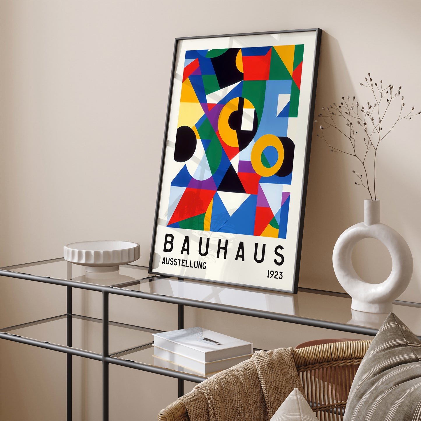 Retro Bauhaus Abstract Shapes Poster