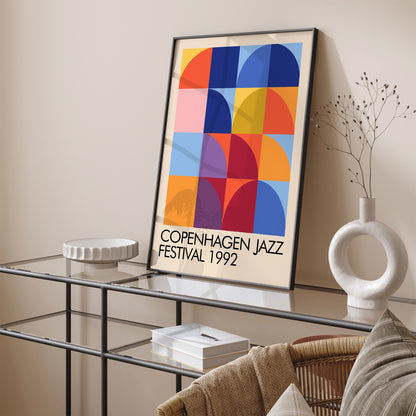 Copenhagen Jazz Festival Poster - Colorful Gemetric Retro Art Print