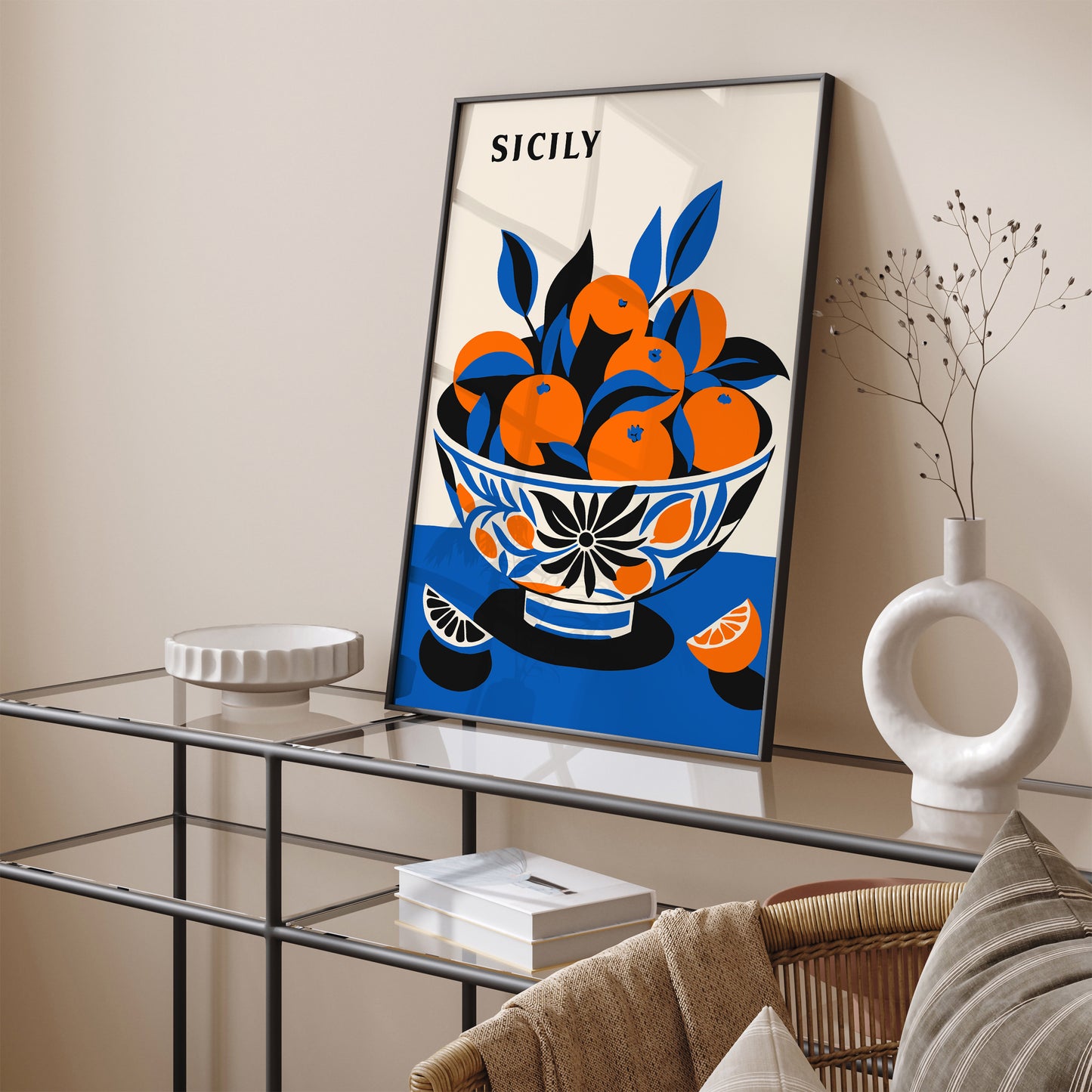 Bowl of Oranges Sicily Art Print 2024