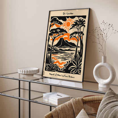 Sri Lanka Tropical Travel Poster