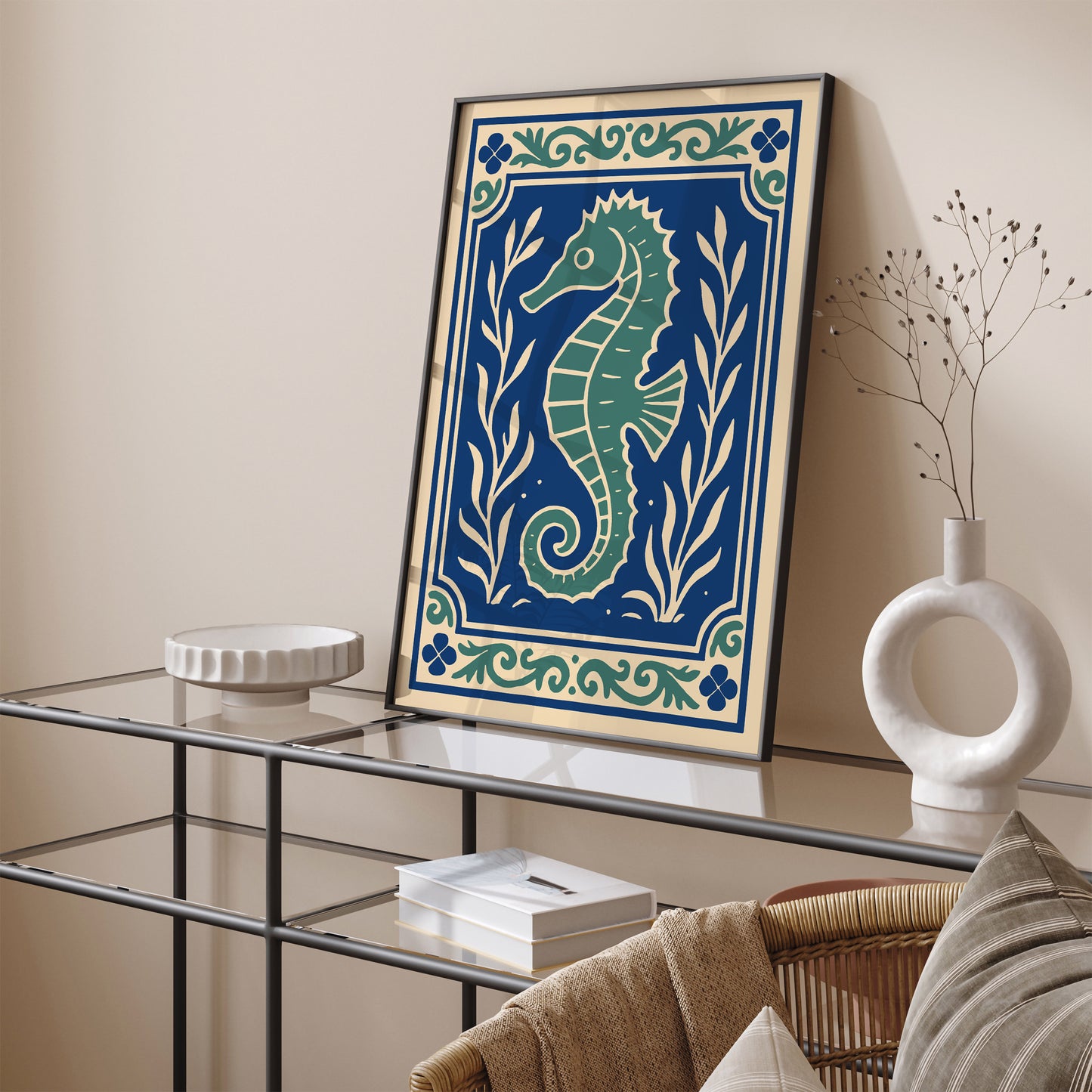 Seahorse Art Print - Nautical Home Decor