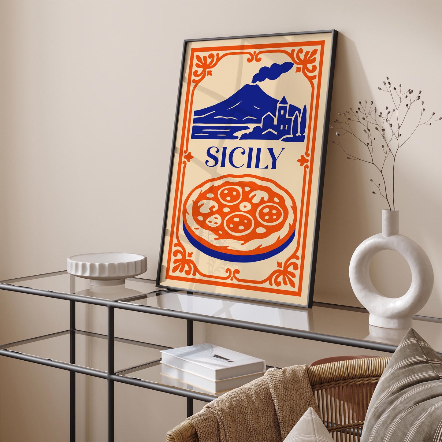 Sicily Italy Travel Poster - Mount Etna Scenic Wall Art 2026
