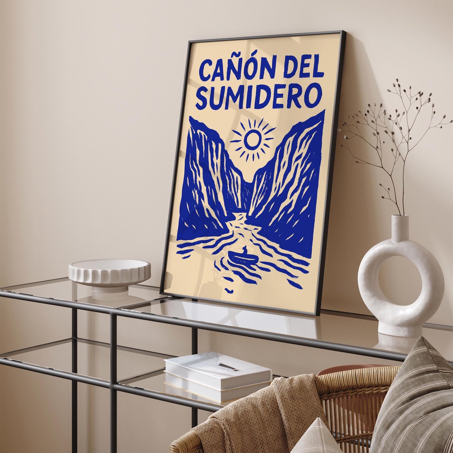 Cañón del Sumidero Poster - Blue Mexico Canyon Wall Art