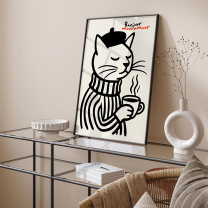 Bonjour Mon Amour Poster - French Cofffee Time Wall Art