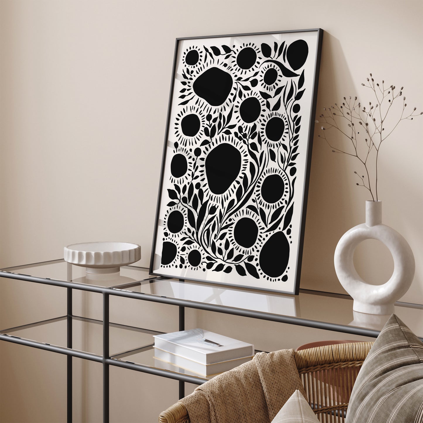 Minimalist Black and White Abstract Art Print