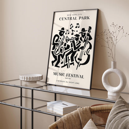 NYC Central Park Jazz Music Festival Poster