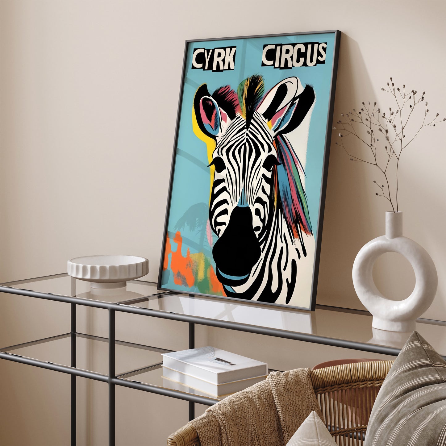 Cyrk Circus Zebra Retro Art Print