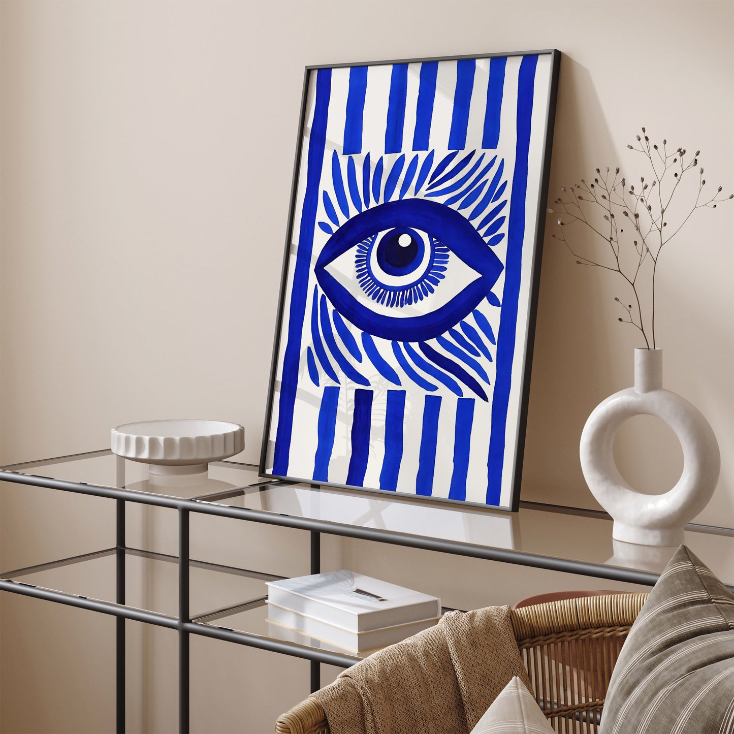 Indigo Blue Eye Aesthetic Art Print 2024