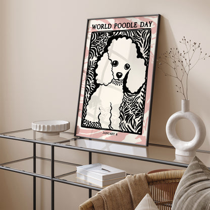 World Poodle Day Vintage Poster