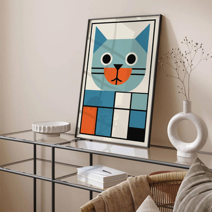 Bauhaus Style Cat Wall Art – Modern Home Decor