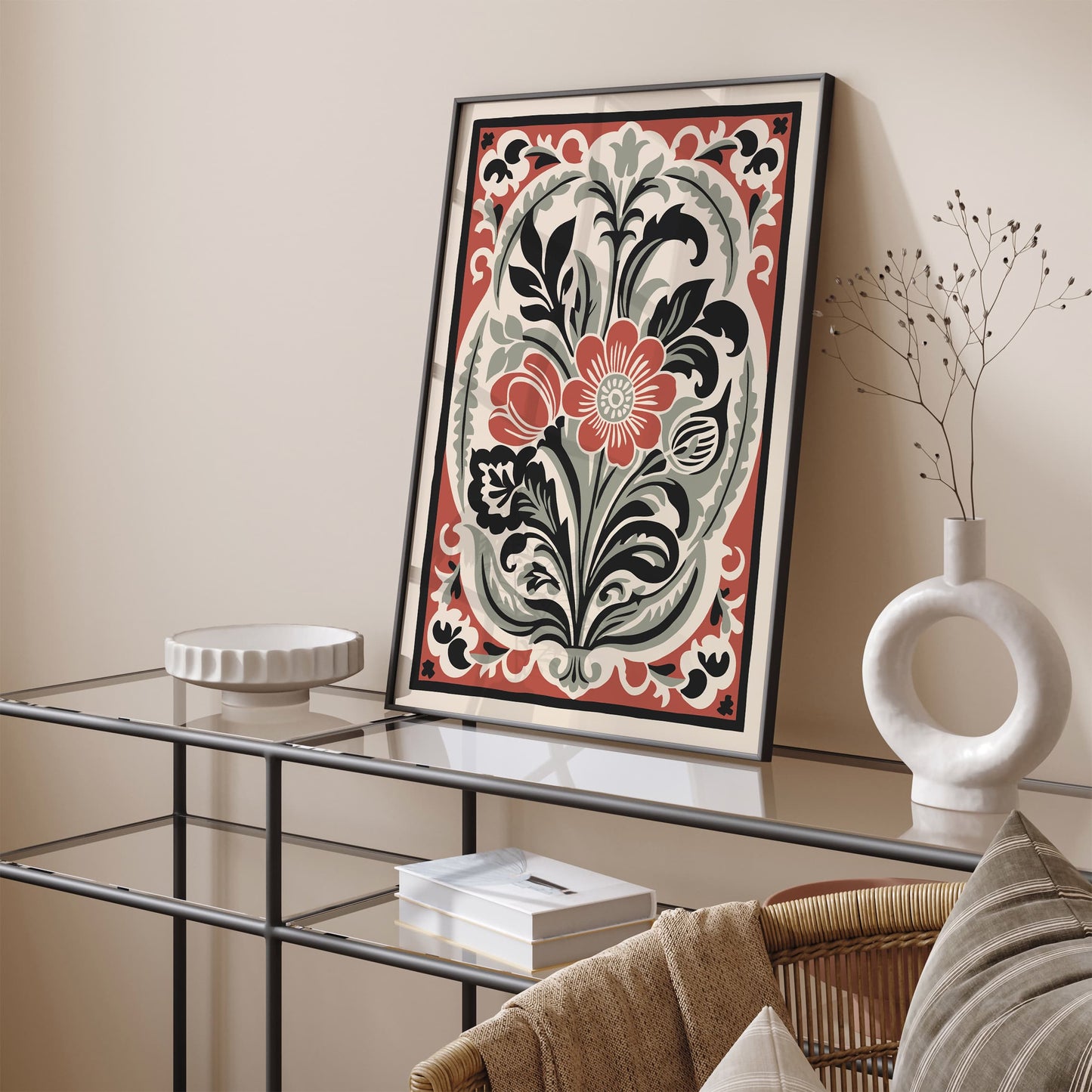 Rococo Revival Floral Elegant Print