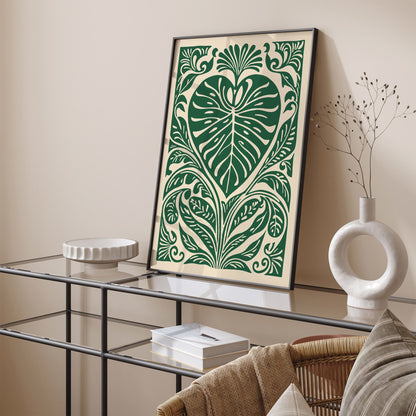 Green Monstera Botanical Art Print