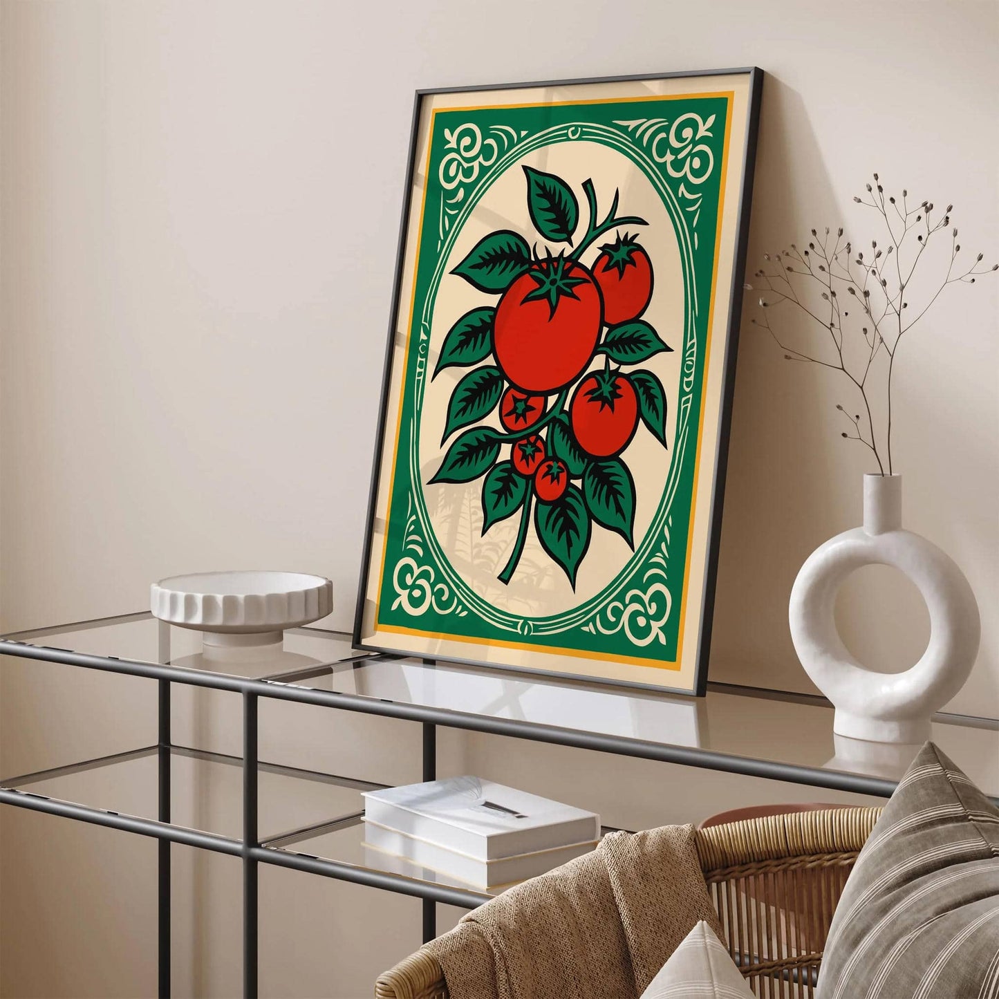Red Tomatos Rococo Inspired Style Print
