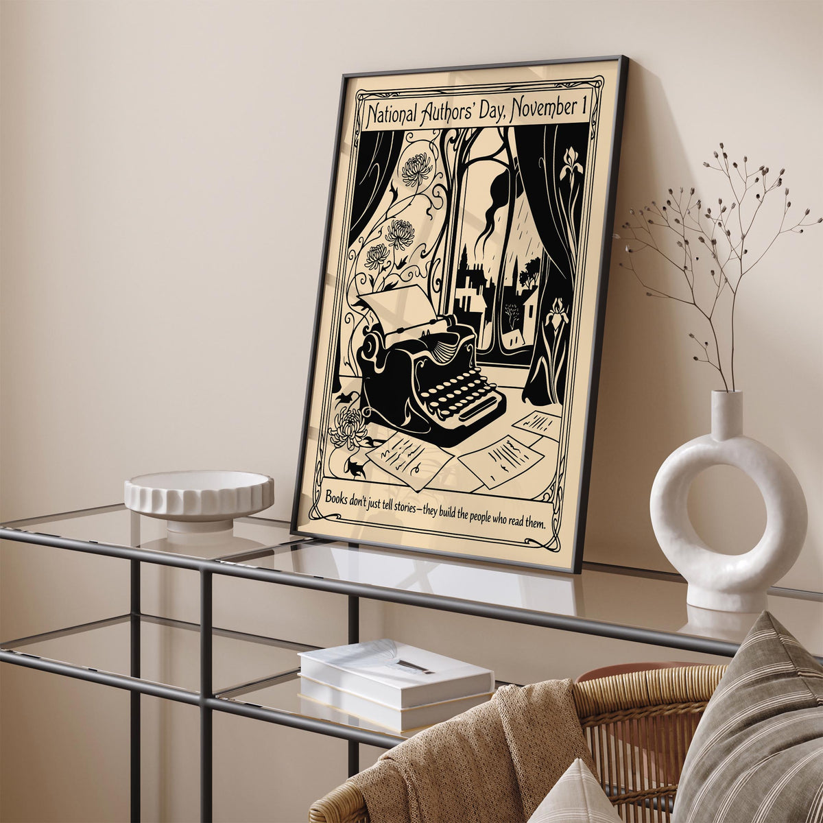 Vintage National Authors Day Poster